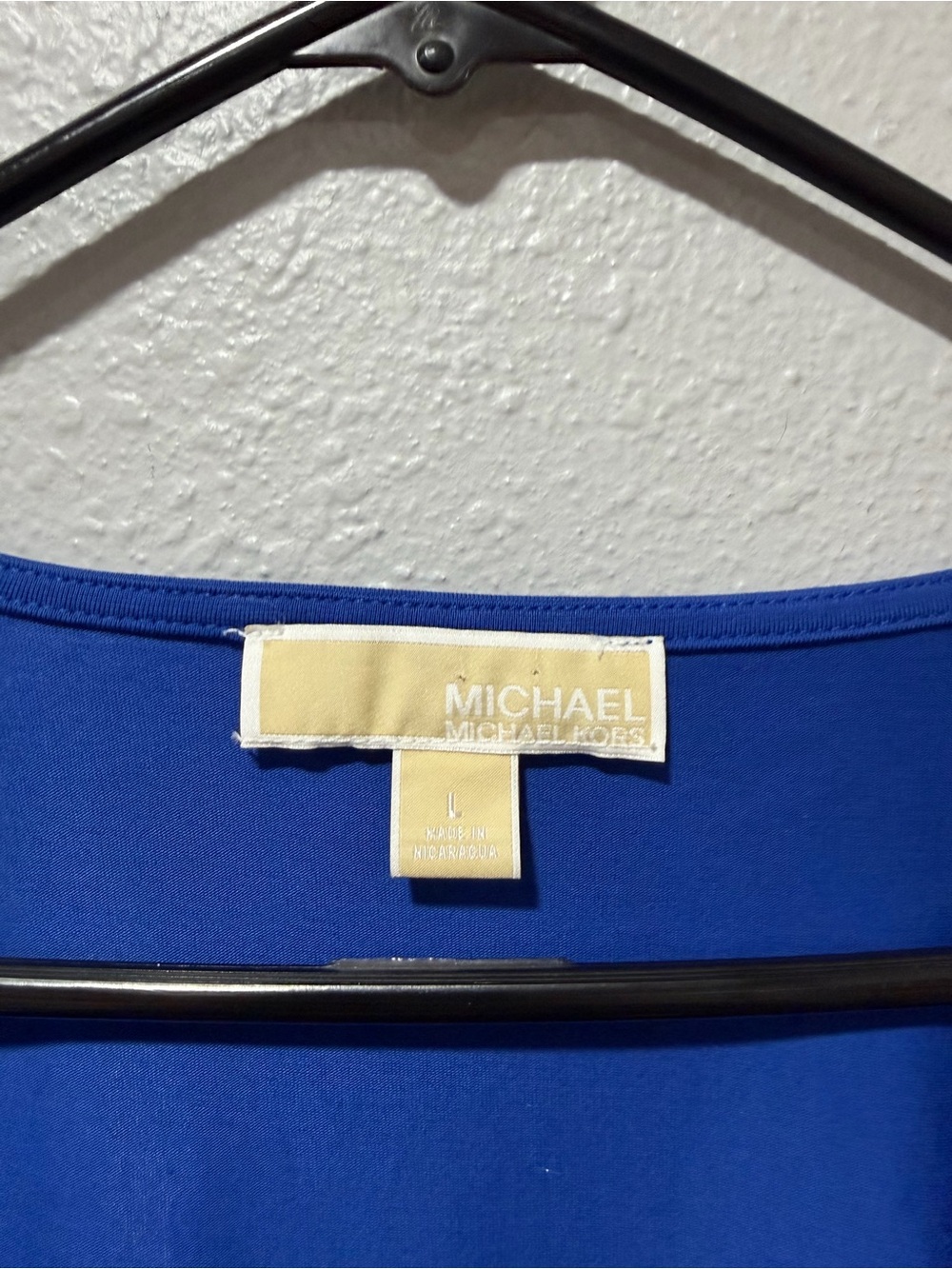 Michael Michael Kors Cobalt Blue Ruched Zip Front Long Sleeve Top Size Large - Picture 3 of 4